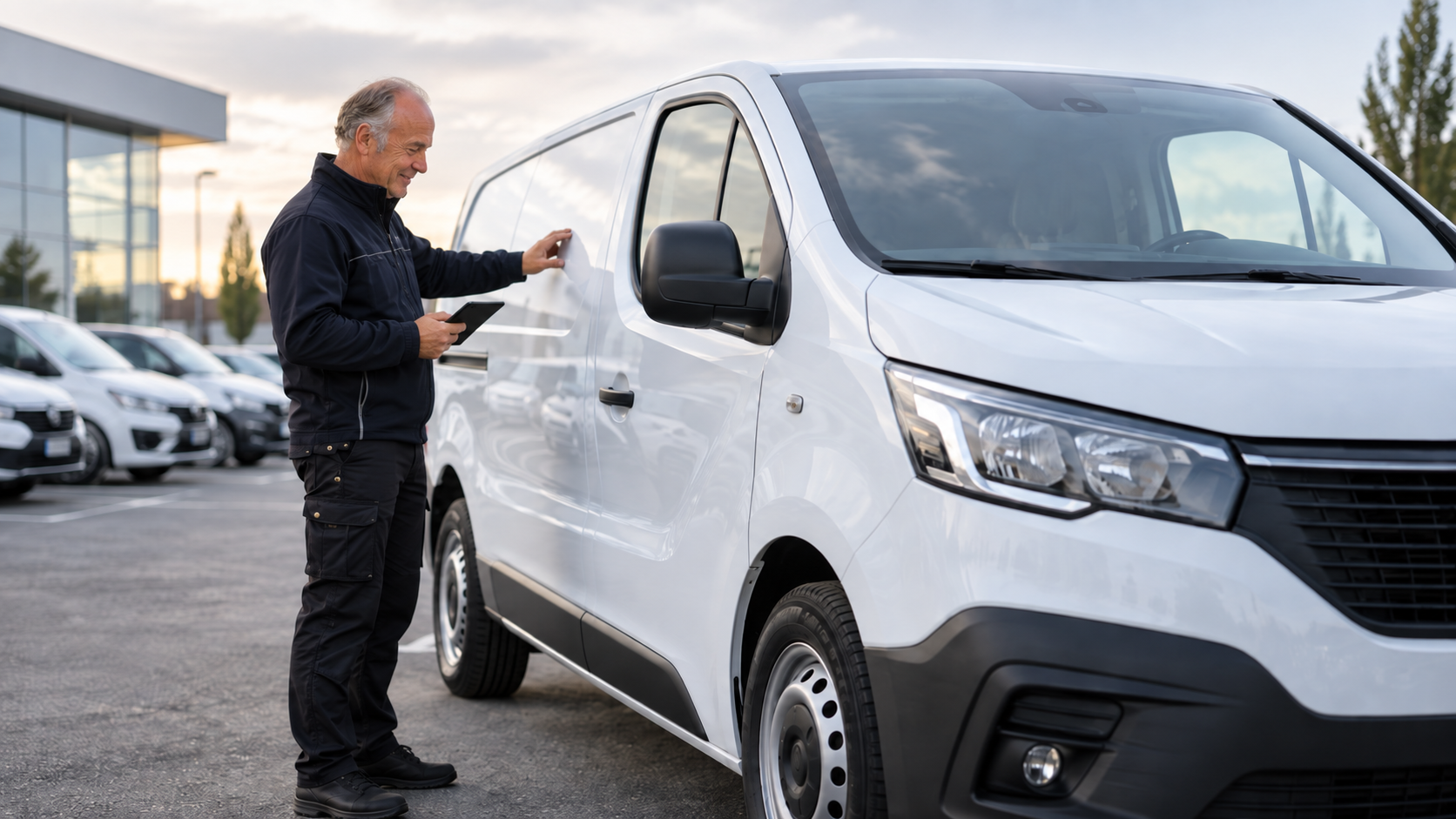 Contrôle d’un utilitaire avant son convoyage par MJT Convoyage
