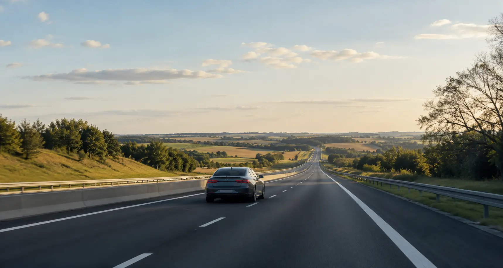 Véhicule en convoyage longue distance sur autoroute